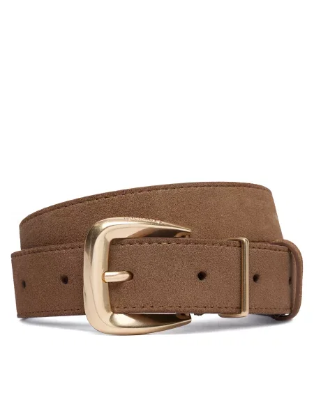 Opasok Calvin Klein Hw End Tip Buckle Suede hnedá