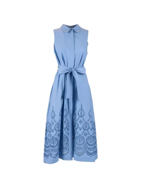 Rochie P.a.r.o.s.h. cu broderie de costum albastru