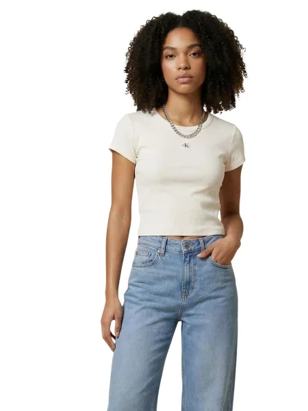 Tricou Calvin Klein Jeans alb