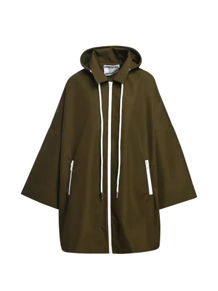 Palton Essentiel Antwerp cu glugă verde