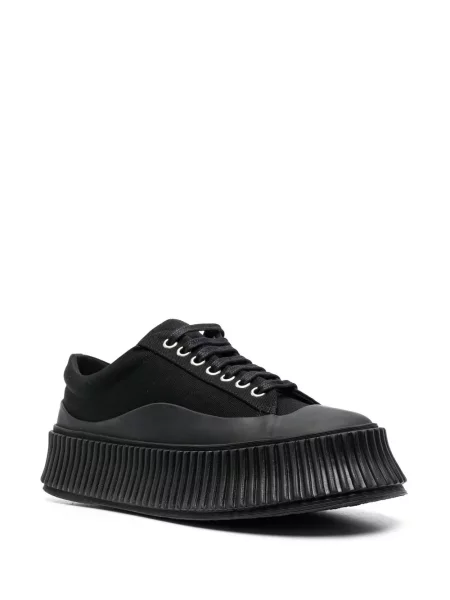 Šněrovací krajkové tenisky Jil Sander černé
