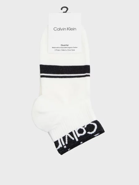 У смужку шкарпетки Calvin Klein з автографом білі