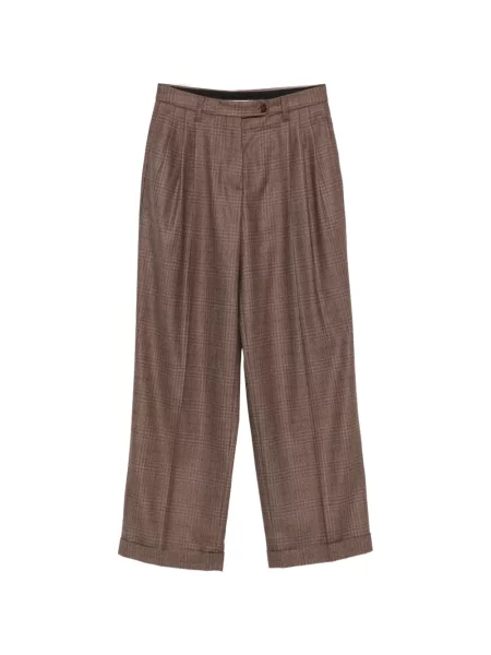 Pantaloni Aspesi în carouri maro