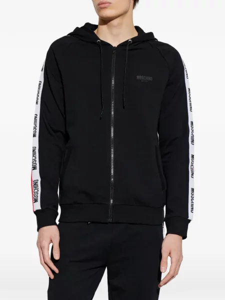 Hanorac cu glugă Moschino cu autograf negru