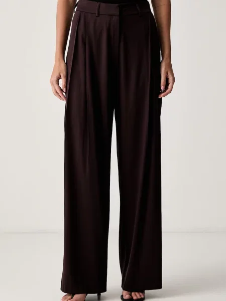 Le Privé spodnie z wiskozą ROMY TROUSERS brązowe