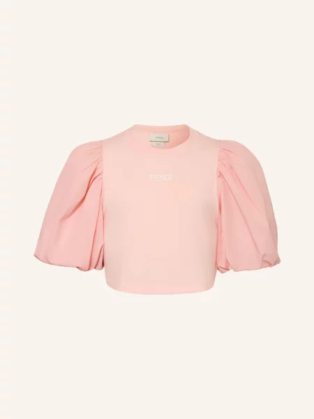 Fendi Blůzkové Tričko Z Kombinace Materiálů růžová