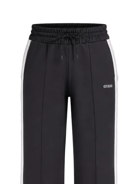 Pantaloni Guess cu dungi alergare negru