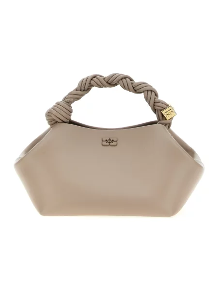 Torebka crossbody Ganni z klapami beżowa