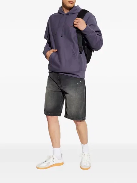 Суичър с качулка Carhartt Wip с автограф виолетово