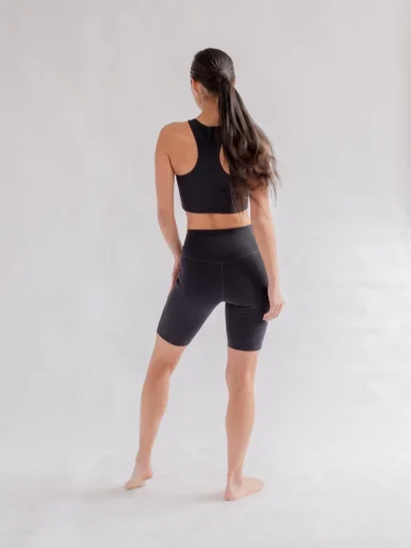 Špotni nedrček Girlfriend Collective črna