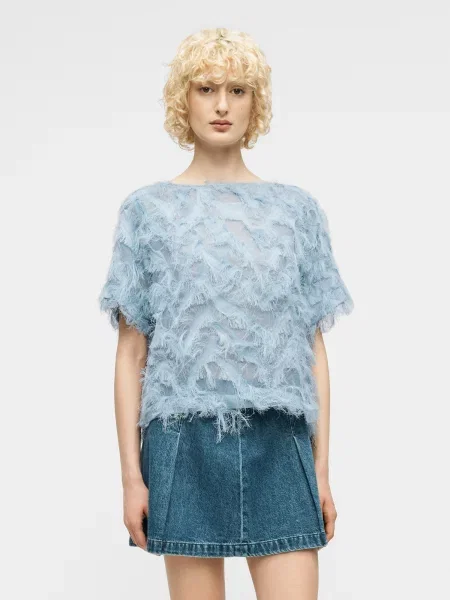 SELECTED Bluză SLFMyline deschis albastru