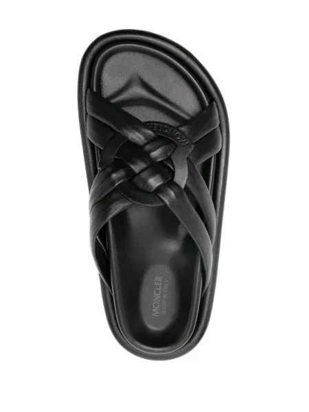 Papuci Moncler din piele negru