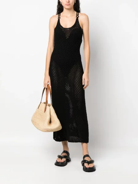 Megzta midi suknelė Chloé juoda