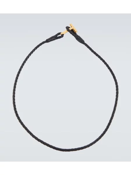 Кожена гривна Tom Ford черно