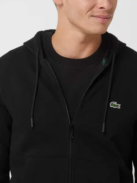 Sweter Lacoste z kapturem klasyczny czarny