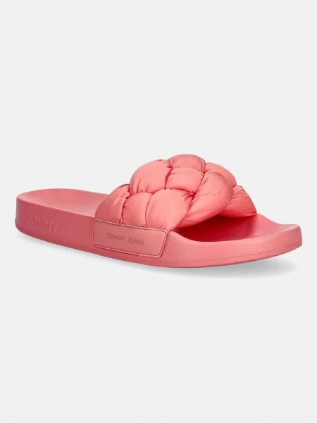 Tommy Jeans pantofle TJW BRAIDED SLIDES růžové