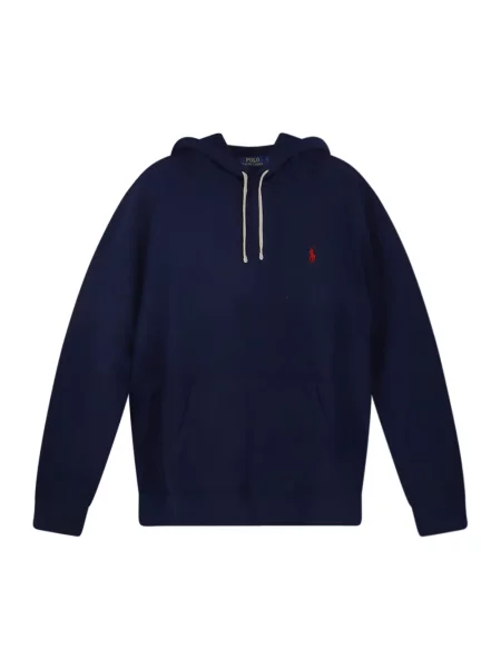 Bluza z kapturem Polo Ralph Lauren z kapturem z logo polarowa niebieska