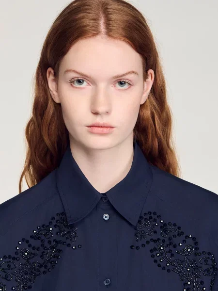 Сорочка Sandro синя