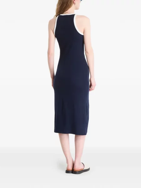 Rochie midi Tommy Hilfiger cu autograf albastru