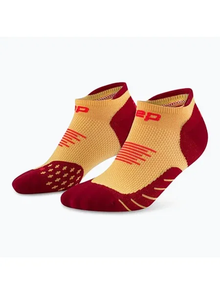 CEP férfi kompressziós zokni Run No Show marigold/burgundy. Méret: EU borvörös
