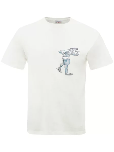 Tricou Jw Anderson cu imagine scurt alb