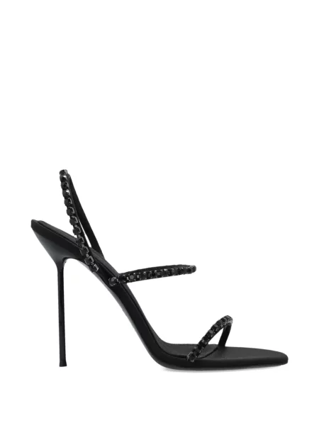 Pantofi cu toc Paris Texas de cristal negru