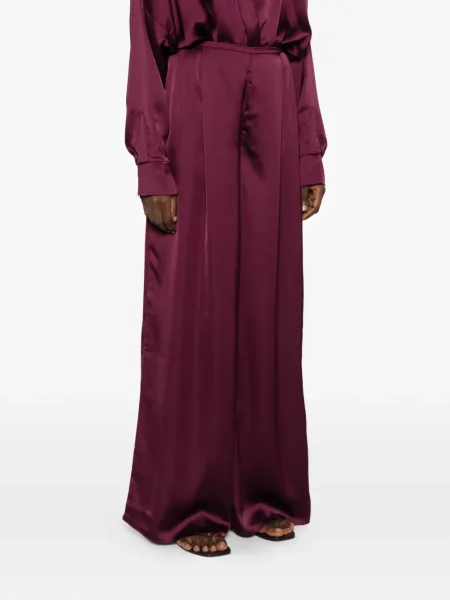 Pantaloni Norma Kamali plisate violet