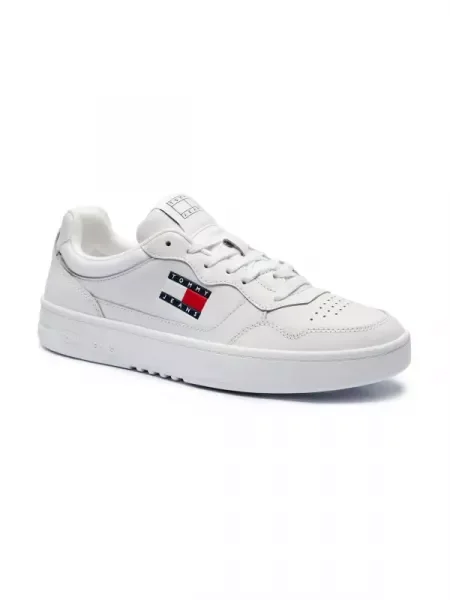 Tommy Jeans De piele sneakers Tjm Cupsole alb