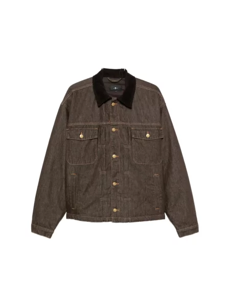 Kurtka jeansowa 7 For All Mankind brązowa