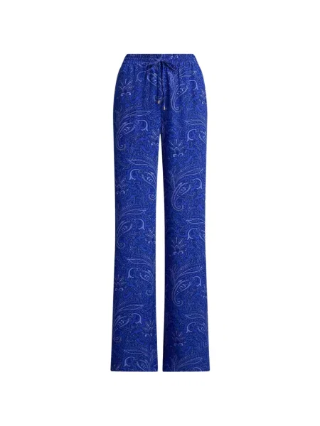 Pantaloni Lauren Ralph Lauren cu imagine cu model paisley cu cordon albastru