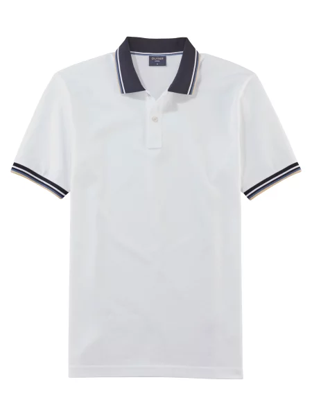 OLYMP Tricou crem / bleumarin alb