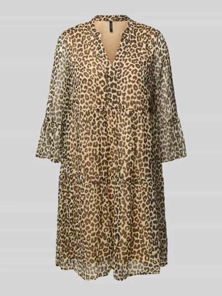 Sukienka mini taliowana z półprzejrzystymi rękawami model ‘SMILLA’ Vero Moda