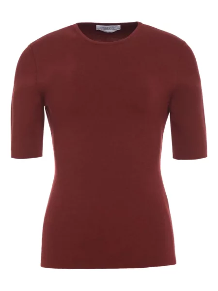 Koszulka Gabriela Hearst z okrągłym dekoltem prążkowana czerwona