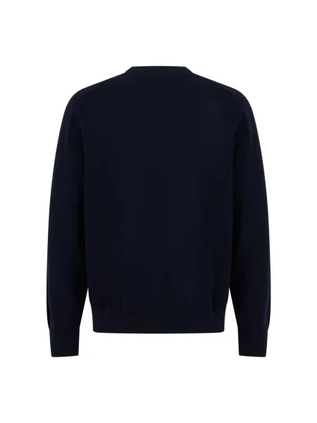 Lniany sweter Boss niebieski