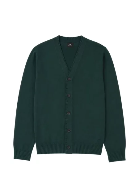 Cardigan Ps Paul Smith de lână cu decolteu în V verde