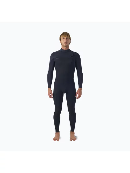 Costum de înot pentru bărbați O'Neill Hyperfreak mm Chest Zip Full black/black negru