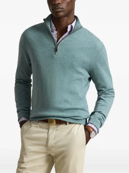 Polo Polo Ralph Lauren με σχέδιο με στρογγυλή λαιμόκοψη από ζέρσεϋ μπλε