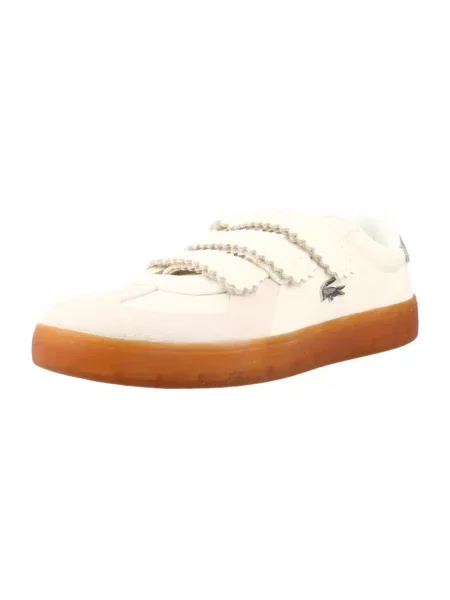 Sneakersy Lacoste skórzane na ramiączkach beżowe