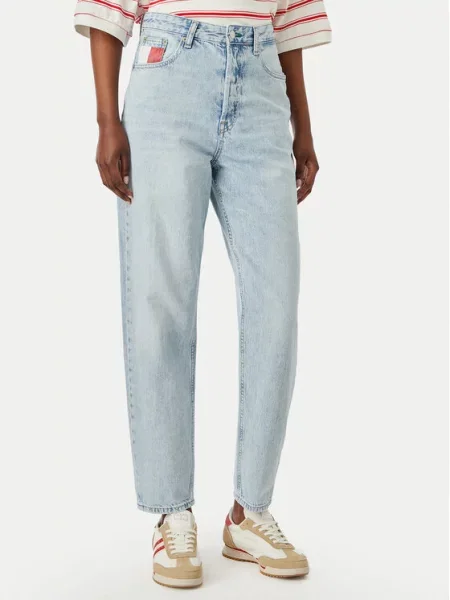 Tommy Jeans Blugi Mom Fit albastru