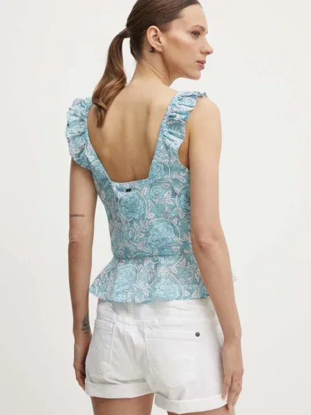 Top Pepe Jeans niebieski