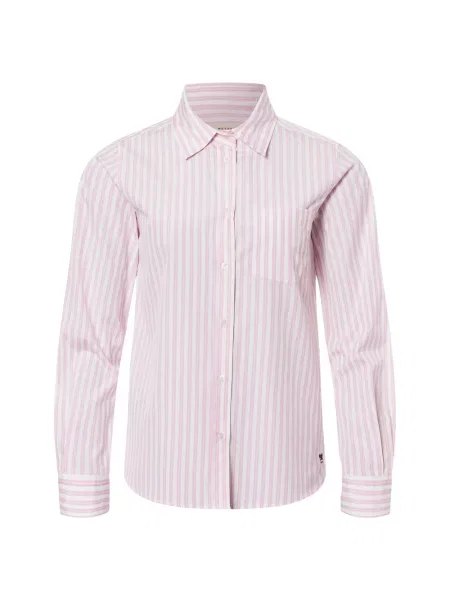 Weekend Max Mara koszula różowy regular z kołnierzykiem klasycznym biała