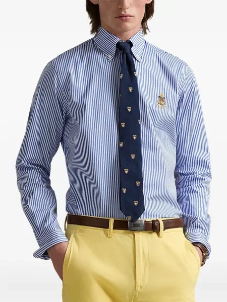 Șapcă Polo Ralph Lauren din fleece cu dungi cu volane albastru