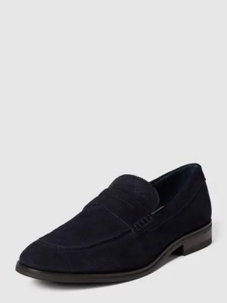 Mokasyny z detalami z logo Joop! Shoes granatowe