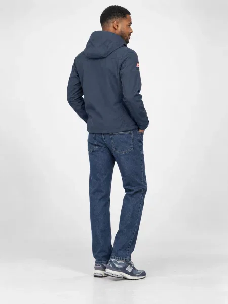 Softshell sako Superdry s kapucňou modrá