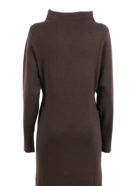 Golf sukienka midi Parosh do kolan garniturowa brązowa