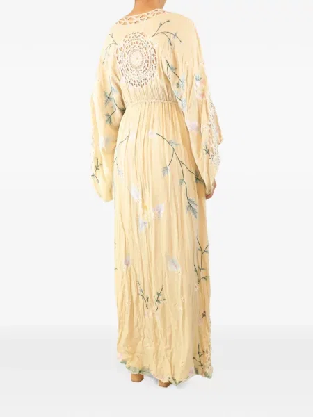 Rochie maxi Fillyboo cu șireturi cu model floral din dantelă