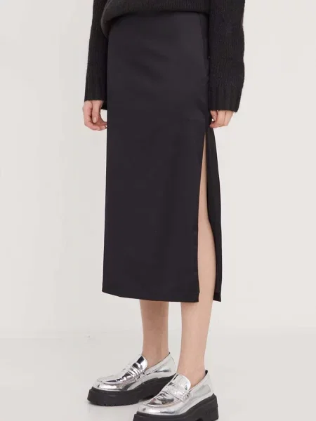 Sukně Abercrombie & Fitch midi černá