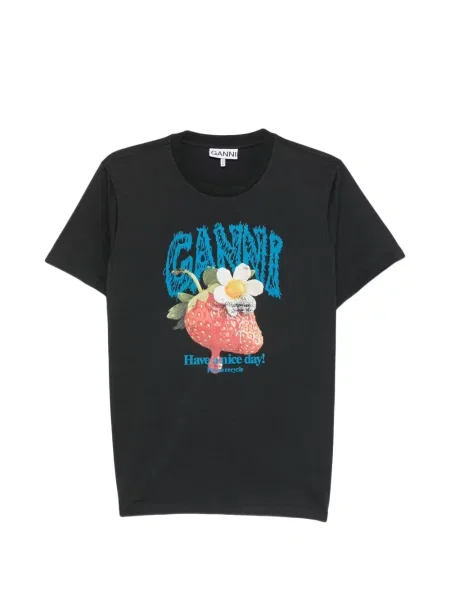 Tricou Ganni cu imagine negru