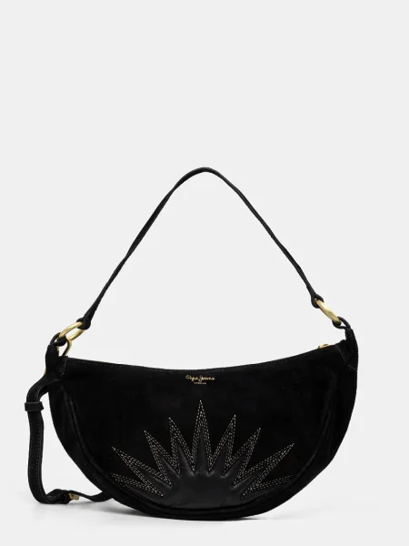 Geanta de piele Pepe Jeans negru