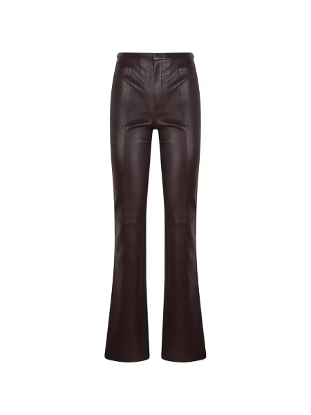Pantaloni Stouls din piele evazate roșu